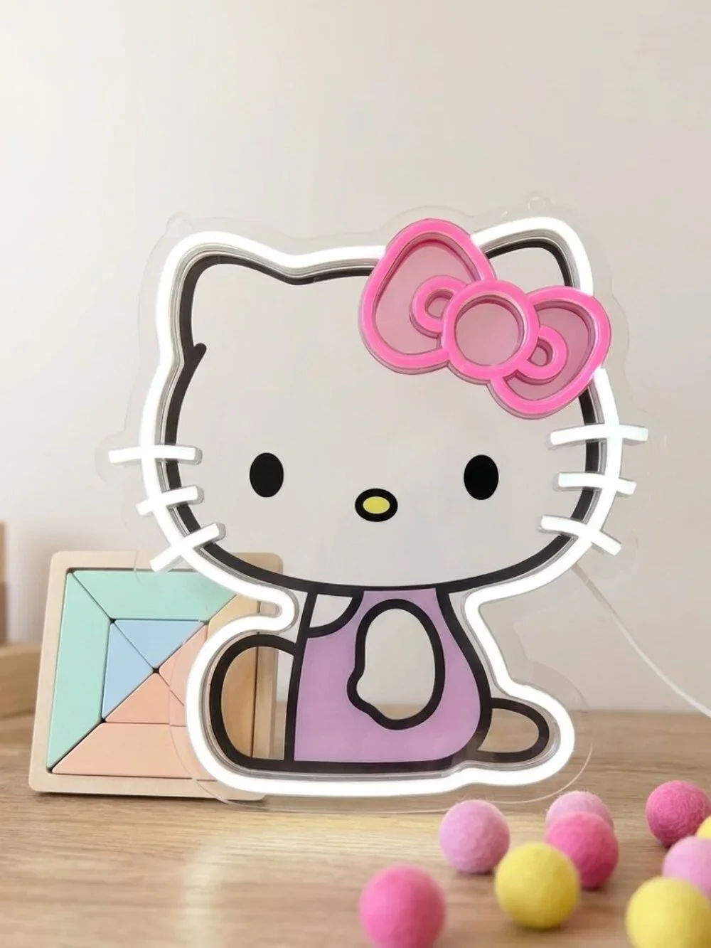 Hello Kitty LED Neon Wall Light Pink Bow Decor